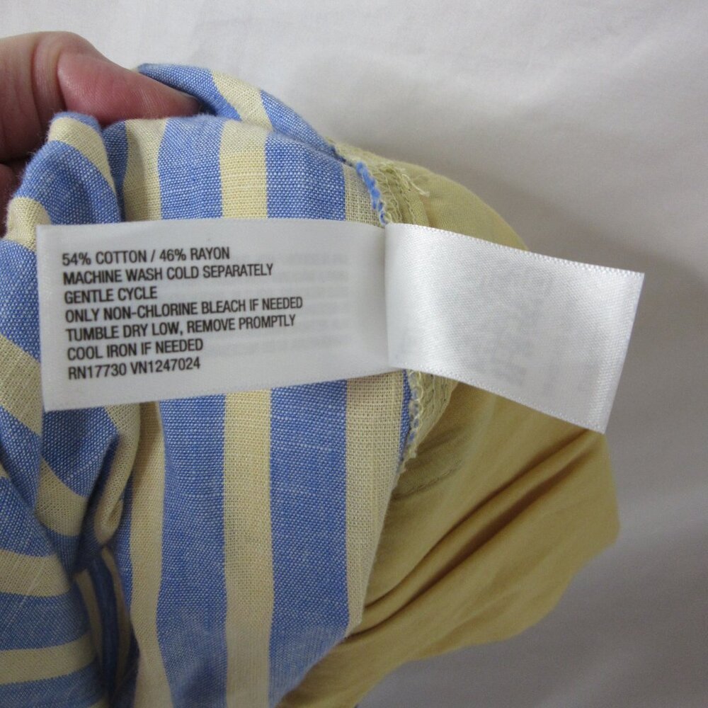 Universal Thread Skirt Midi A Line Cotton Linen Blue Tan Stripes Size Large NWT - Picture 6 of 7